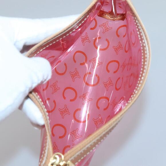 CELINE Chain C Macadam Canvas Tote Bag Vinyl Red Gold - Picture 13 of 13